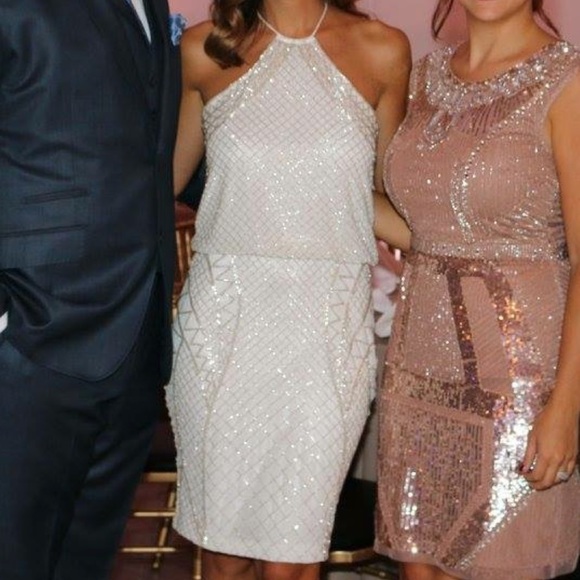 White beaded formal dress - Picture 2 of 6